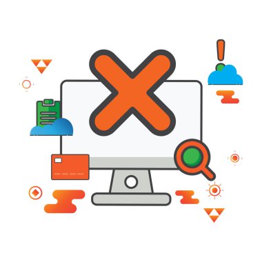 illüstrasyonu sil. Bilgisayar illüstrasyonu. Düz vektör simgesi. Simge tasarım ögesi için kullanılabilir, ui, web, mobil uygulama.