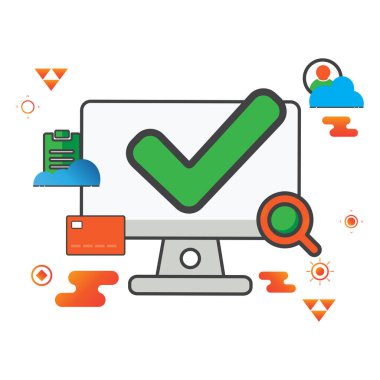 İşaretleme çizelgesi. Bilgisayar illüstrasyonu. Düz vektör simgesi. Simge tasarım ögesi için kullanılabilir, ui, web, mobil uygulama.