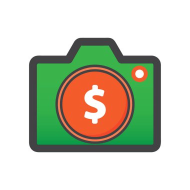 Para çizimi. Düz vektör simgesi. Simge tasarım ögesi için kullanılabilir, ui, web, mobil uygulama.