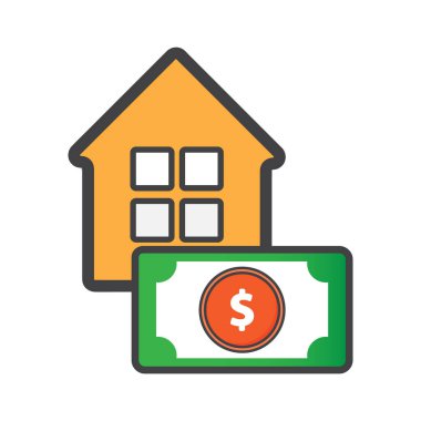 Para çizimi. Düz vektör simgesi. Simge tasarım ögesi için kullanılabilir, ui, web, mobil uygulama.