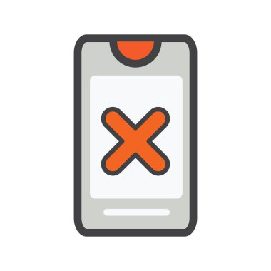 Sil illüstrasyonlu akıllı telefon. Akıllı telefon çizimi. Düz vektör simgesi. 
