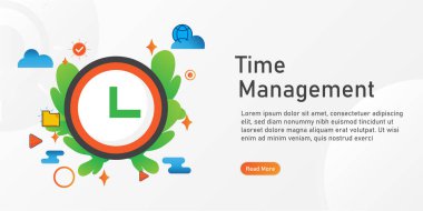 Zaman Yönetimi İniş sayfası şablonu. yaratıcı web sitesi şablon tasarımları. düzenlenebilir Vektör illüstrasyonu.