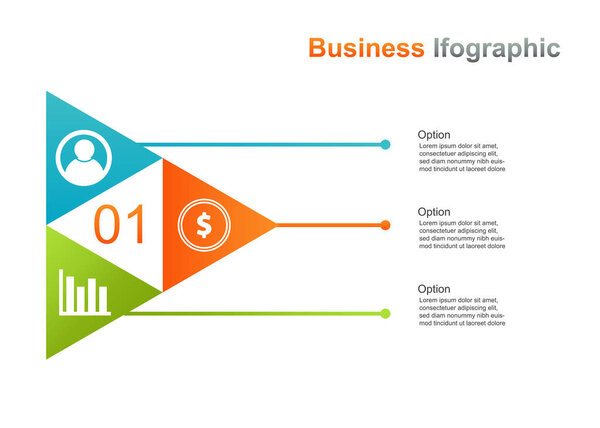 business infograpic design template. 3 option infographic vector illustration. perfect for marketing, promotion, presentation design element