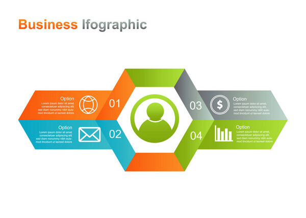 business infograpic design template. 4 option infographic vector illustration. perfect for marketing, promotion, presentation design element