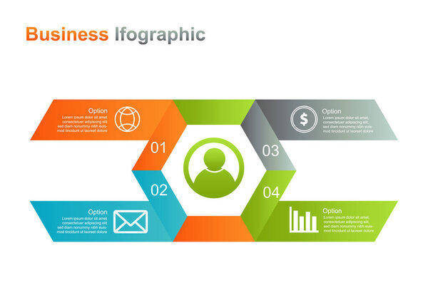business infograpic design template. 4 option infographic vector illustration. perfect for marketing, promotion, presentation design element