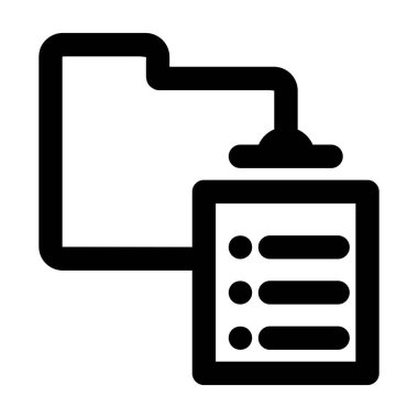 Görev simgesi içeren dizin. Klasör illüstrasyonu. Düz vektör simgesi. Simge tasarım ögesi için kullanılabilir, ui, web, mobil uygulama.