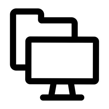 Bilgisayar simgesine sahip dosya dizini. dosya dizini illüstrasyonu. Düz vektör simgesi. Simge tasarım ögesi için kullanılabilir, ui, web,