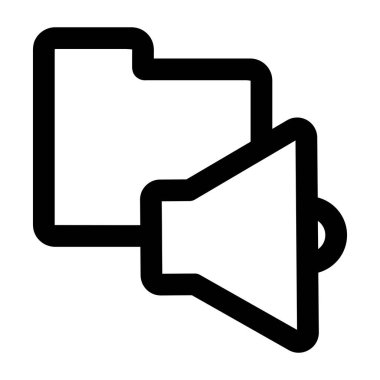 ses simgesi olan dosya dizini. dosya dizini illüstrasyonu. Düz vektör simgesi. Simge tasarım ögesi için kullanılabilir, ui, web, mobil uygulama.
