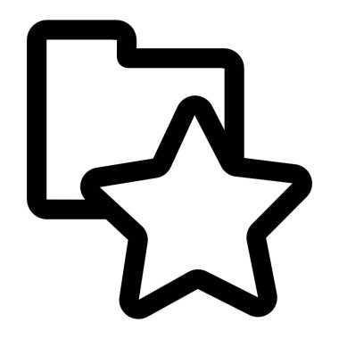 Yıldız simgesi olan dosya dizini. dosya dizini illüstrasyonu. Düz vektör simgesi. Simge tasarım ögesi için kullanılabilir, ui, web, mobil uygulama.