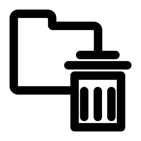 Ordner Mit Papierkorb Symbol Abbildung Des Dateiordners Flaches Vektorsymbol Kann — Stockvektor