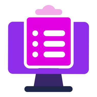 Bilgisayar simgesi. Görevli bilgisayar, dosya. düz dizayn vektör simgesi. 