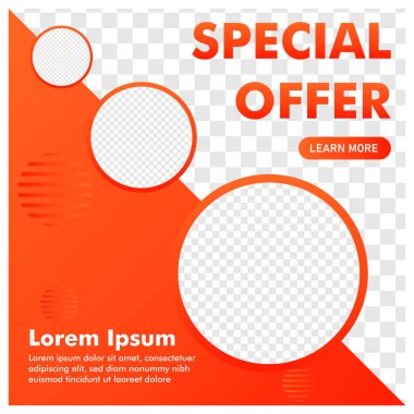 Sosyal medya postası tasarımı. Terfi bayrağı. kullanım şablonu.