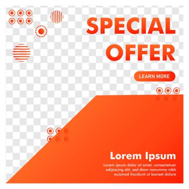 Sosyal medya postası tasarımı. Terfi bayrağı. kullanım şablonu.