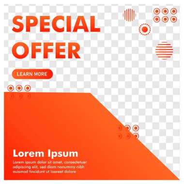 Sosyal medya postası tasarımı. Terfi bayrağı. kullanım şablonu.