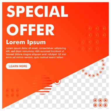 Sosyal medya postası tasarımı. Terfi bayrağı. kullanım şablonu.