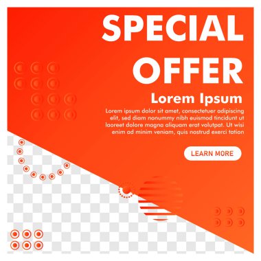 Sosyal medya postası tasarımı. Terfi bayrağı. kullanım şablonu.