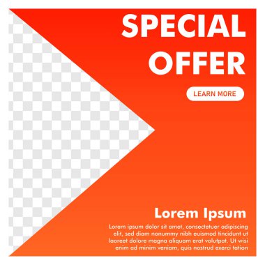 Sosyal medya postası tasarımı. Terfi bayrağı. kullanım şablonu.