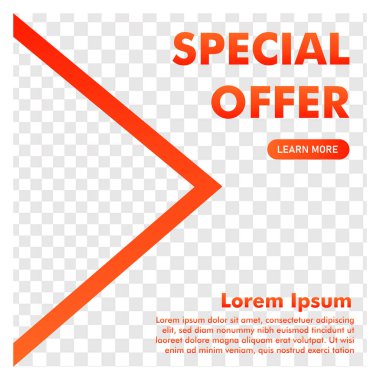 Sosyal medya postası tasarımı. Terfi bayrağı. kullanım şablonu.