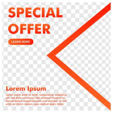 Sosyal medya postası tasarımı. Terfi bayrağı. kullanım şablonu.