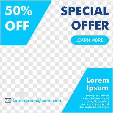 Sosyal medya postası tasarımı. Terfi bayrağı. kullanım şablonu.