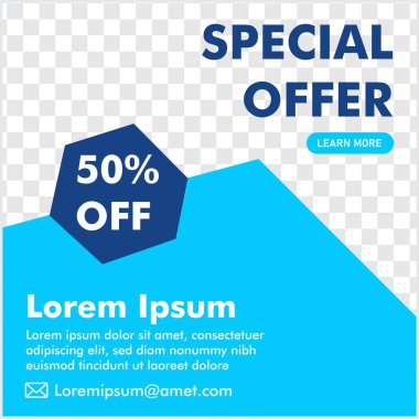 Sosyal medya postası tasarımı. Terfi bayrağı. kullanım şablonu.