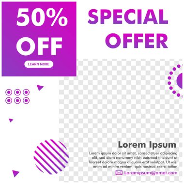 Terfi sonrası tasarımı. Promosyon afiş şablonu. kullanım şablonu.