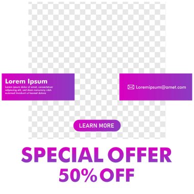 Terfi sonrası tasarımı. Promosyon afiş şablonu. kullanım şablonu.