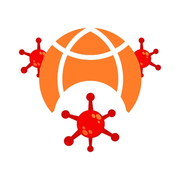 世界的なパンデミックウイルスイラストデザイン パンデミックウイルスアウトブレーキ図 — ストックベクタ
