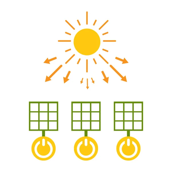 Diseño Ilustración Panel Solar Ecológico Vida Ilustración Concepto Diseño — Vector de stock
