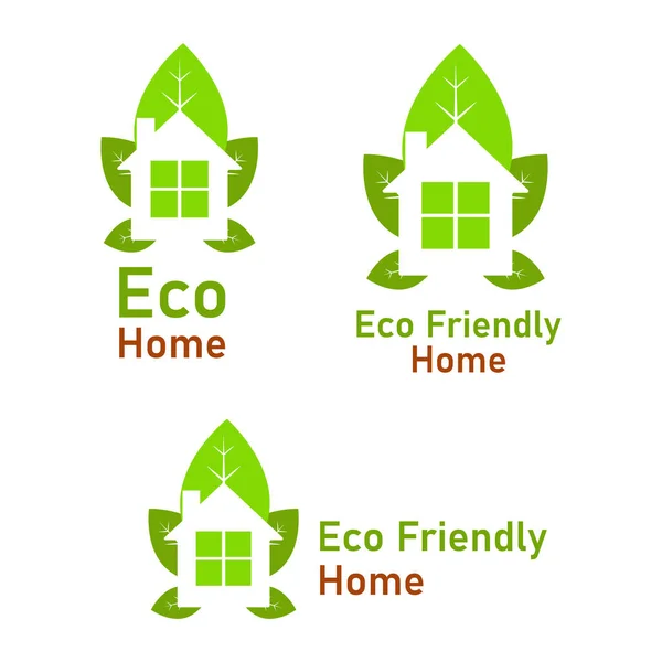 Umweltfreundliche Home Illustration Design Umweltfreundliches Home Logo Design Konzept — Stockvektor