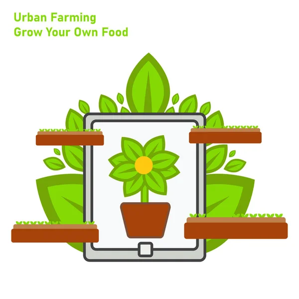 Agricultura Urbana Ilustración Diseño Tecnología Agrícola Ilustración Diseño Concepto — Vector de stock