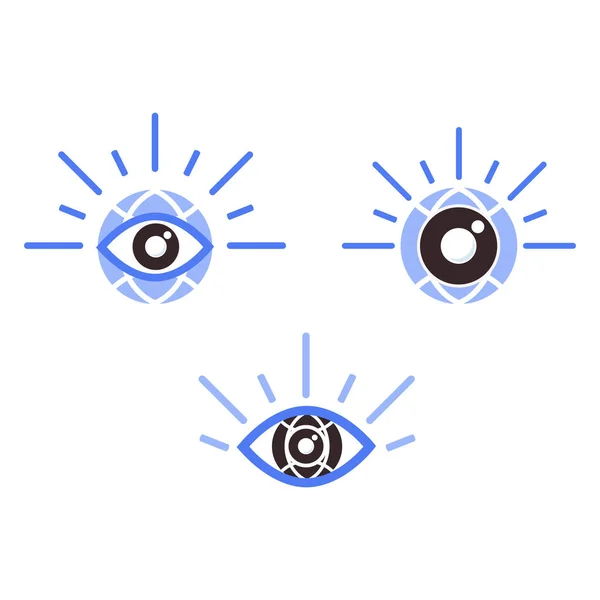 Auge Mit Globus Symbol Konzept Zur Illustration Der Augengesundheit Für — Stockvektor