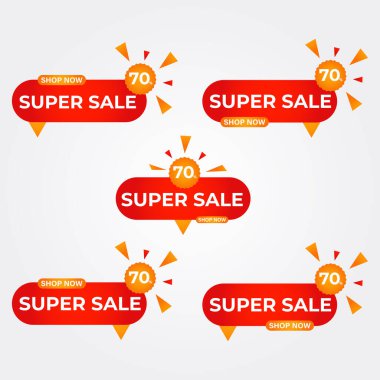 Süper satış rozeti koleksiyonu. promosyon rozetleri koleksiyonu
