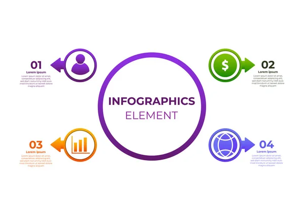 Modèle Conception Infographique Gradient Circulaire — Image vectorielle