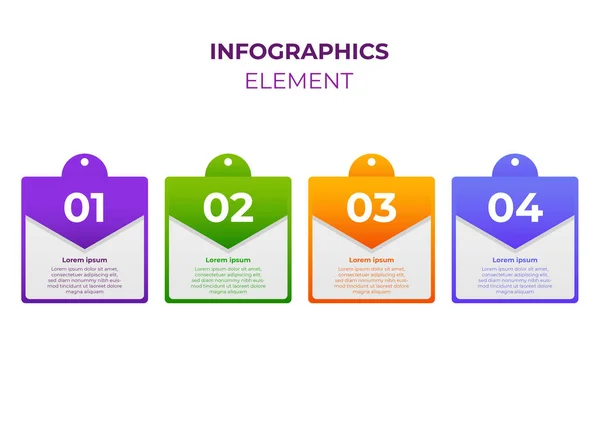 Infografik Design Vier Schritte Infografik Design Vorlage — Stockvektor