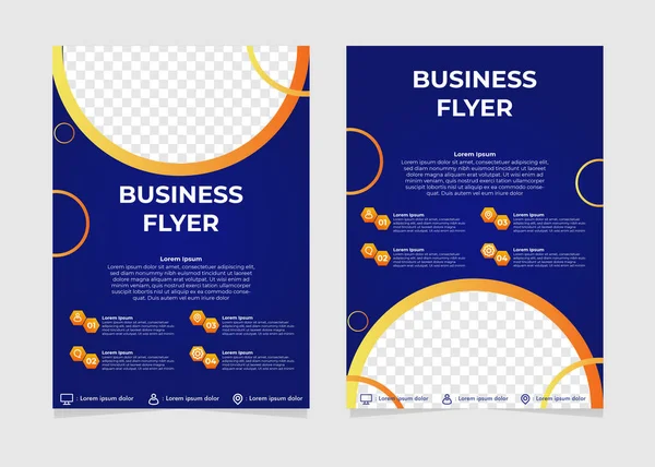 Blauw Oranje Verloop Business Flyer Sjabloon — Stockvector