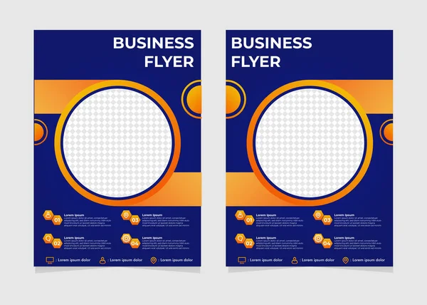 Blauw Oranje Verloop Business Flyer Sjabloon — Stockvector