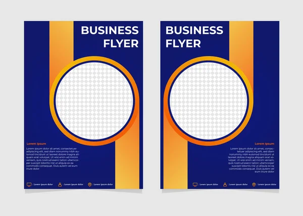 Blu Arancione Gradiente Modello Business Flyer — Vettoriale Stock