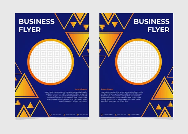 Blauw Oranje Cirkel Verloop Business Flyer Template — Stockvector