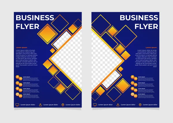 Abstract Rectangle Gradient Business Flyer Template — Stock Vector