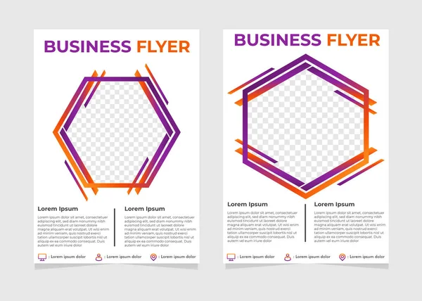 Простой Современный Шаблон Бизнес Флаера Шестиугольными Формами — стоковый вектор