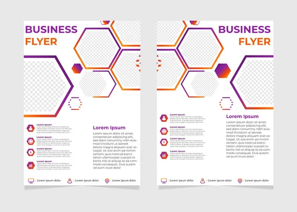 Простой Современный Шаблон Бизнес Флаера Шестиугольными Формами — стоковый вектор
