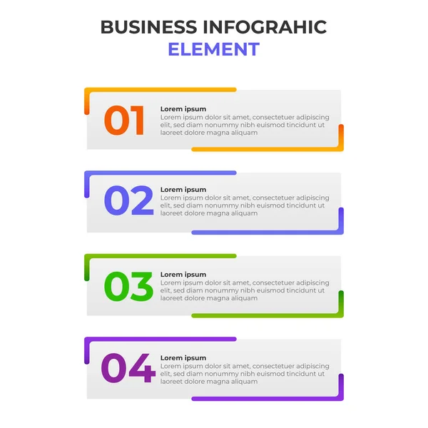 Vier Schritte Gradient Infografik Element Mit Business Symbol Vorlage Für — Stockvektor