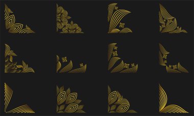 Lüks Altın Soyut Çiçek Köşeleri