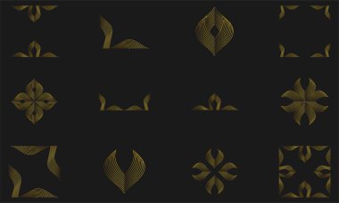 Modern Altın Geometri Süslemeleri Dizaynı