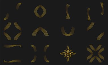 Dekoratif Altın Çizgi Sanat Çerçevesi Süslemesi