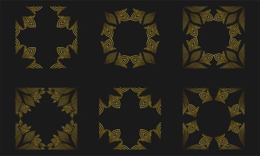 Lüks Altın Dış Hatlar Çiçek Şablonları