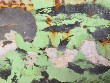 Yıpranmış Yeşil Metal Boyasının Yakın Çekimi