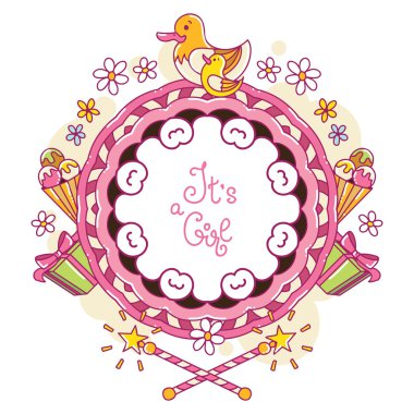 Bebek duş kartı, onun bir kız