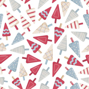 Dekoratif köknar ağacıyla kusursuz Noel deseni